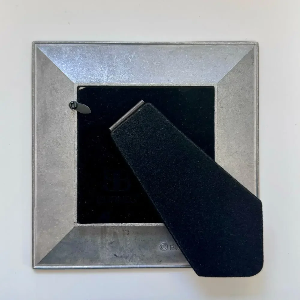 Burnes Boston Vintage 1992 Picture Frame Hammered Pewter Square‎ 3